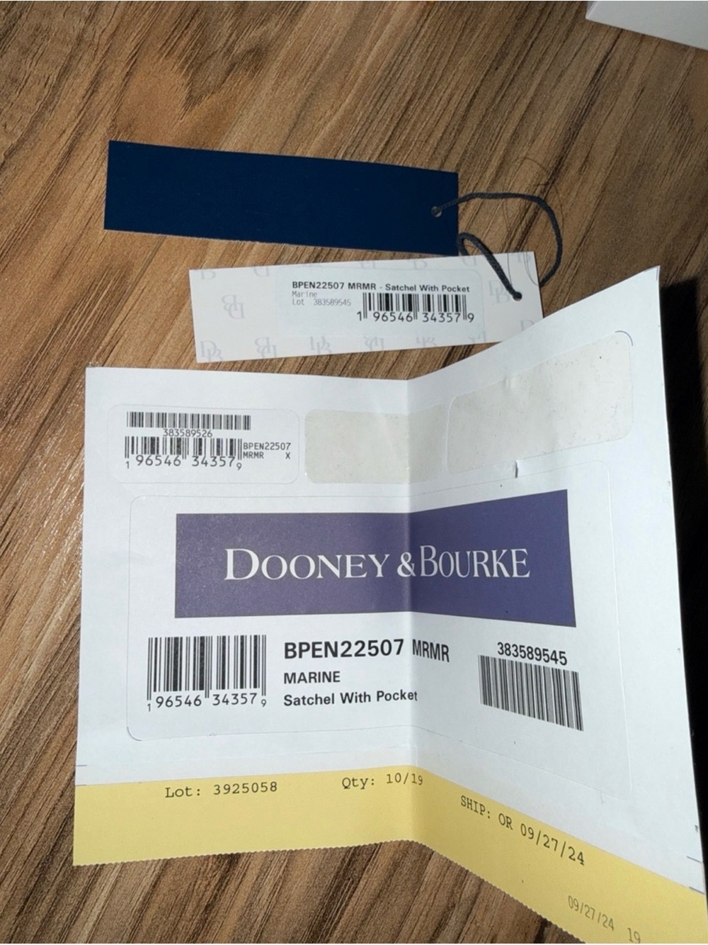 Dooney & Bourke Smooth Leather Sorrento Satchel - Marine Blue - Picture 12 of 15